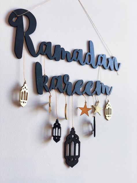 Ramadan Kareem Wall Decoration Sticker Wooden Material